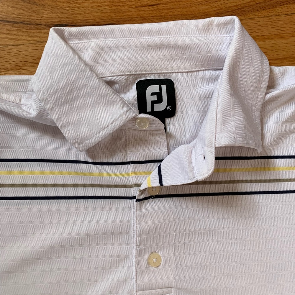 FootJoy Men’s Size Medium Short Sleeve Polo Bundle of Two Striped Cotton Blend - Picture 12 of 12
